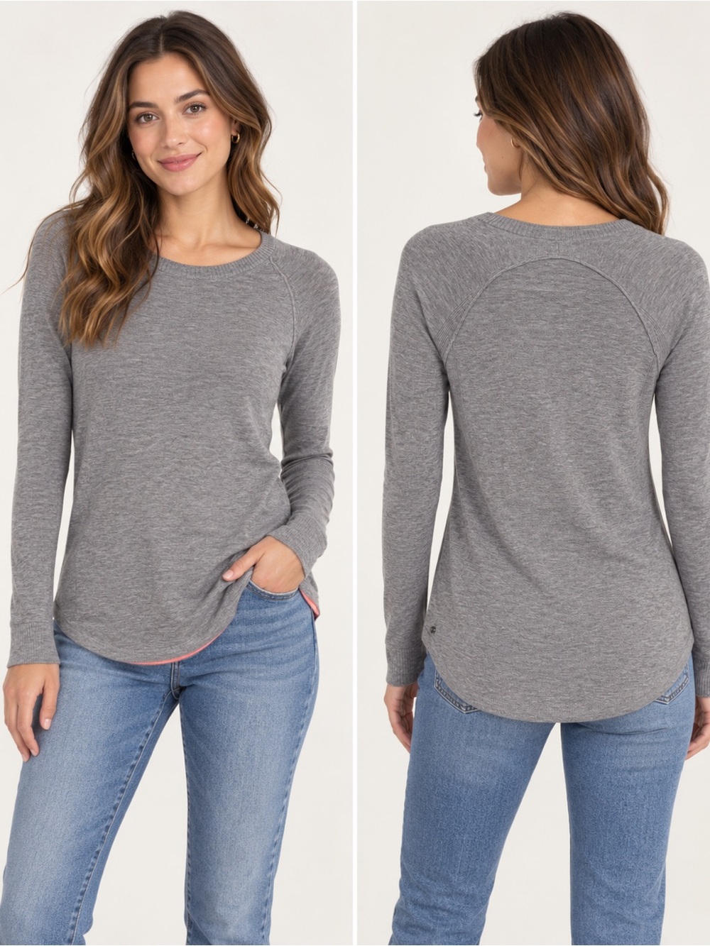 Lululemon Gray Cashmere Blend Long Sleeve Sweater Top Size 6